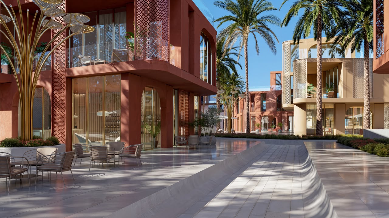 Retail and pedestrian area at Mira Coral Bay
